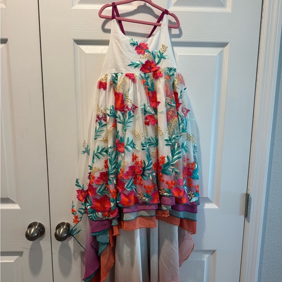 Floral Embroidered Kids Formal Dress